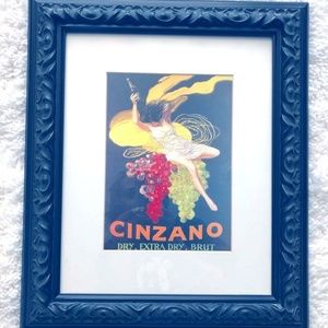 Cinzano wine wall art with matted frame